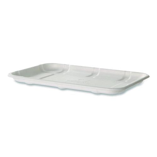 Eco-Products Meat and Produce Food Trays, 8.5 x 6.2 x 0.5, White, Sugarcane Fiber, 400/Carton