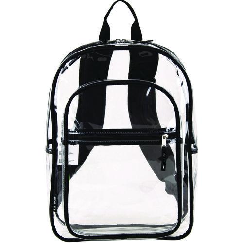 Eastsport Clear with Color Trim Backpack, 11.5" x 5" x 16.5", Clear/Black
