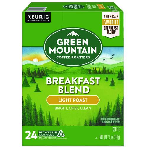 Green Mountain Coffee Breakfast Blend Coffee K-Cup Pods, 24/Box