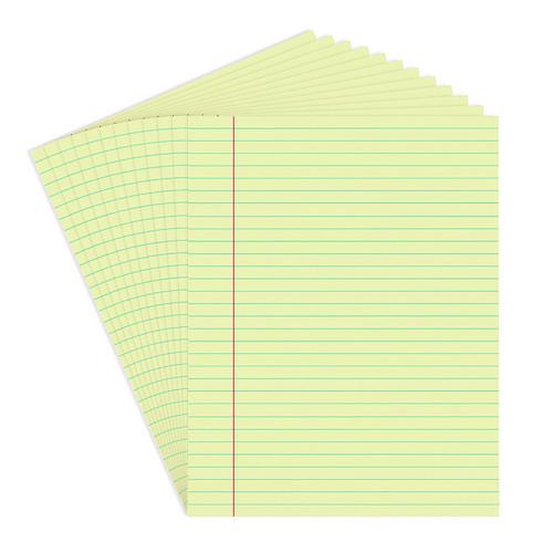 Universal Glue Top Pads, Wide/Legal Rule, (50) Canary Yellow 8.5 x 11 Sheets, Dozen