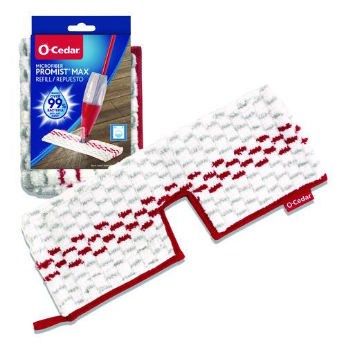 O-Cedar ProMist MAX Refill, Microfiber, Custom Size for ProMist Mop System, Red/White/Gray, 4/Carton