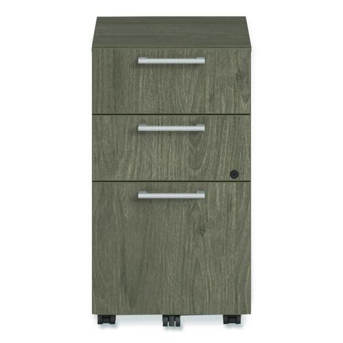 Alera Seville Series Mobile Pedestal, Left/Right, 3-Drawer: Box/Box/File, Legal, Walnut, 15" x 18" x 27"