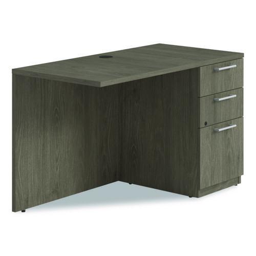 Alera Seville Series Desk Return with Pedestal, Right, 48" x 24" x 29", Walnut