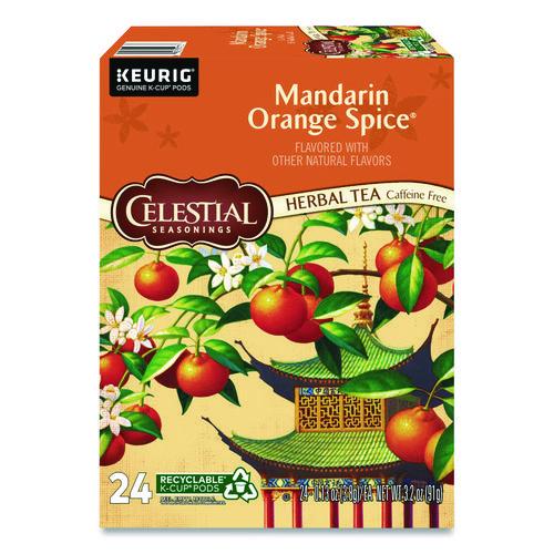 Celestial Seasonings Mandarin Orange Spice Herb Tea, 0.13 oz K-Cups, 24/Box