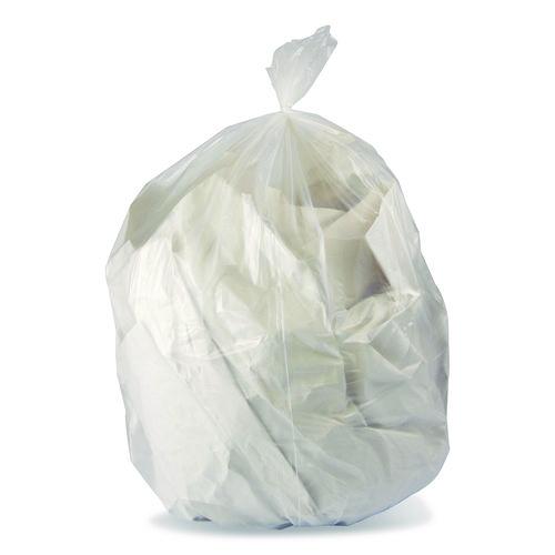 Heritage Linear Low-Density Can Liners, 56 gal, 1.1 mil, 46" x 50", Clear, 100/Carton