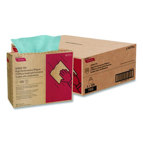 Cascades PRO Tuff-Job S700 High Performance Wipers, Blue, 9.75 x 16.75, 125/Box, 6 Boxes/Carton