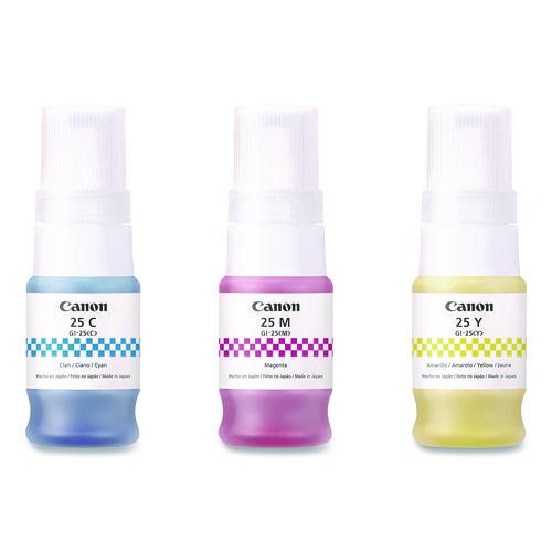 Canon 6277C002 (GI-25) Ink Bottles, Cyan/Magenta/Yellow