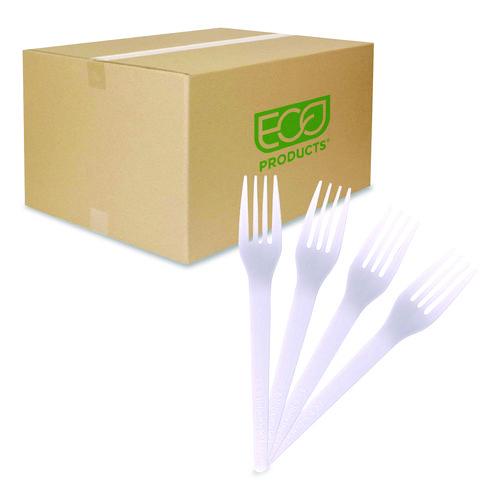 Eco-Products Plantware CPLA Cutlery, Fork, White, 1,000/Carton