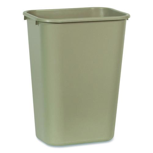 Rubbermaid Commercial Deskside Plastic Wastebasket, 10.25 gal, Plastic, Beige