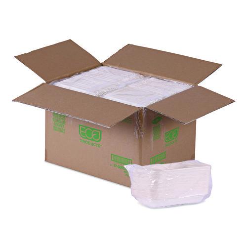 Eco-Products WorldView Vanguard Rectangular Container, 32 oz, 4.71 x 7.01 x 1.04, White, Sugarcane Fiber, 400/Carton