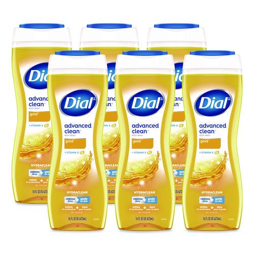 Dial Body Wash Advanced Clean Gold, Original Gold Scent, 16 oz, 6/Carton
