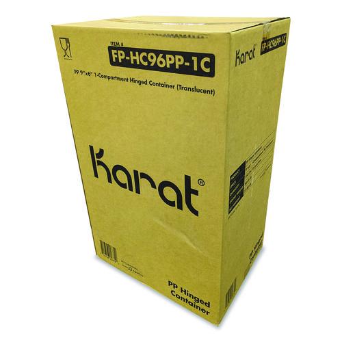 Karat Polypropylene Plastic Hinged Container, 6 x 9 x 2.97, Clear, Plastic, 125/Pack, 2 Packs/Carton