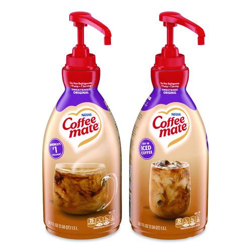 Coffee mate Liquid Coffee Creamer, Sweetened Original, 1.5 L Pump Bottle, 2/Carton