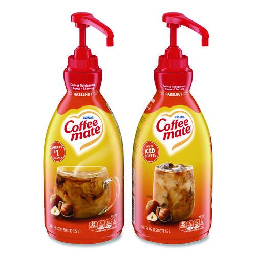 Coffee mate Liquid Coffee Creamer, Hazelnut, 1.5 L Pump Bottle, 2/Carton