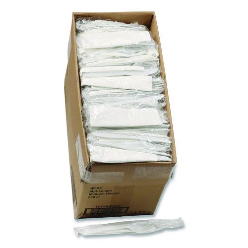 Pactiv Evergreen Fieldware Cutlery Kit, Individually Wrapped, Mediumweight, Fork/Knife/Napkin/Spoon, Plastic, White, 250/Carton
