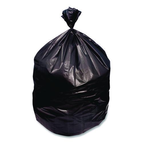 Heritage High-Density Waste Can Liners, 33 gal, 16 mic, 33 x 40, Black, Roll, 250/Carton