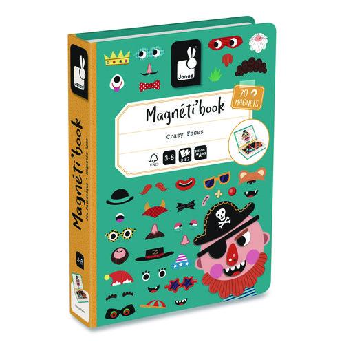 Janod Magneti'books, Boy's Crazy Faces, Ages 3 to 8, 40 Pieces
