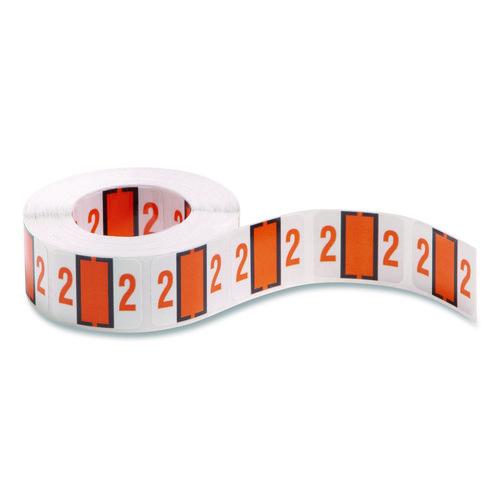 Smead Numerical End Tab File Folder Labels, 2, 1 x 1.25, White, 500/Roll