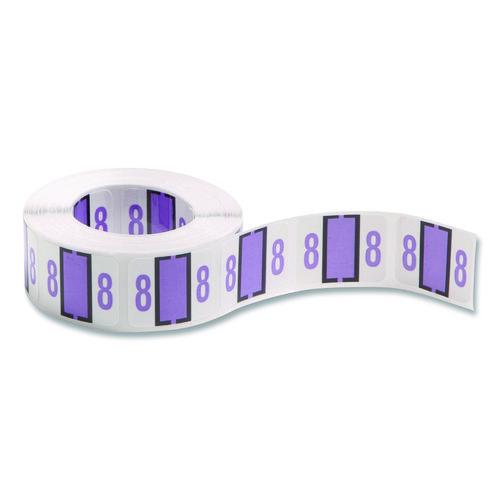 Smead Numerical End Tab File Folder Labels, 8, 1 x 1.25, White, 500/Roll