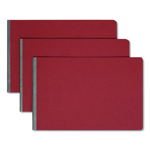 Smead Prong Fastener Premium Pressboard Report Cover, Two-Piece Prong Fastener, 3" Capacity, 11 x 17, Red/Red