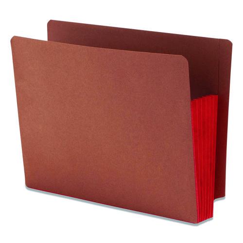 Smead Redrope Drop-Front End Tab File Pockets, Fully Lined 6.5" High Gussets, 5.25" Expansion, Letter Size, Redrope/Red, 10/Box