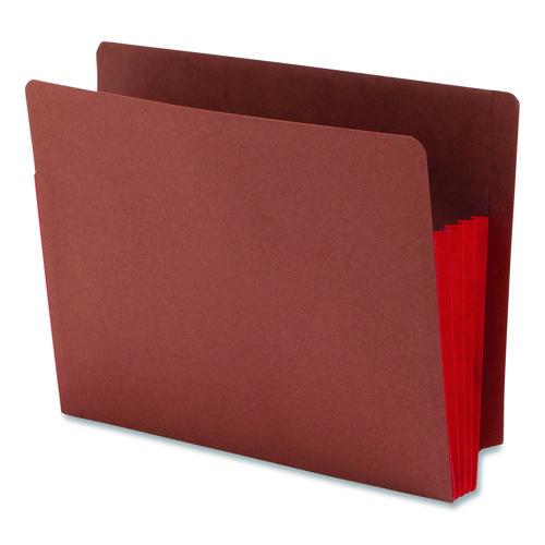 Smead Redrope Drop-Front End Tab File Pockets, Fully Lined 6.5" High Gussets, 3.5" Expansion, Letter Size, Redrope/Red, 10/Box
