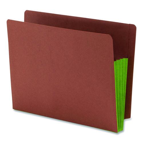 Smead Redrope Drop-Front End Tab File Pockets, Fully Lined 6.5" High Gussets, 3.5" Expansion, Letter Size, Redrope/Green, 10/Box