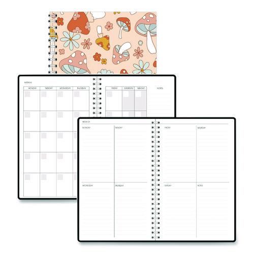 House of Doolittle Recycled Non-Dated Monthly/Weekly Planner, Mushrooms, Multicolor Cover, Undated