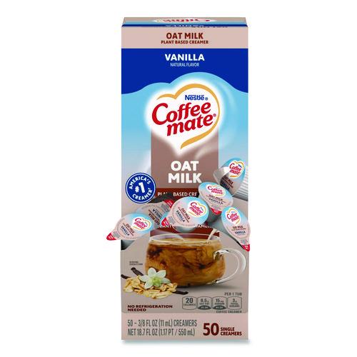 Coffee mate Plant-Based Oat Milk Liquid Creamers, Natural Vanilla, 0.38 oz Mini Cups, 50/Box