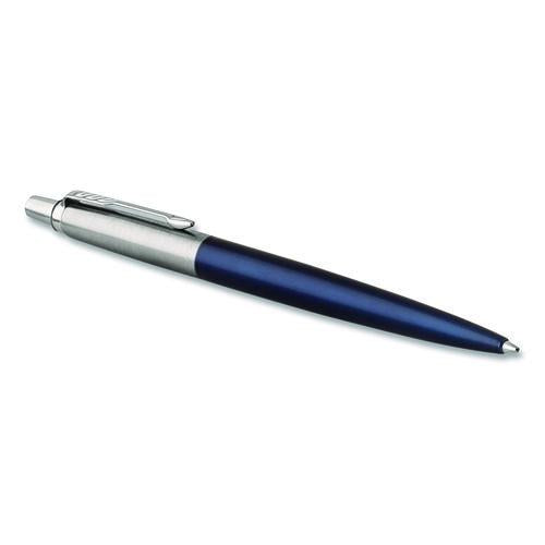 Parker Jotter Ballpoint Pen, Retractable, Medium 1 mm, Blue Ink, Royal Blue/Chrome Barrel