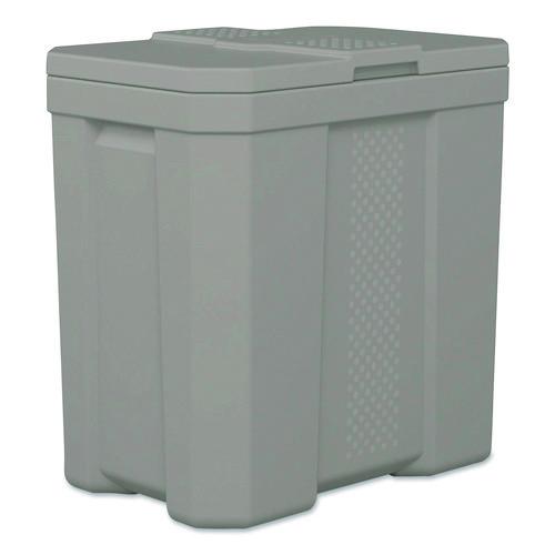 Suncast Salt Box, 28 gal, 23.75 x 15.75 x 23.75. Dove Gray
