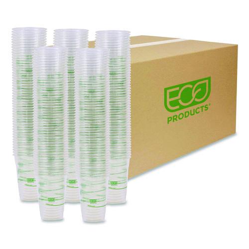 Eco-Products GreenStripe Renewable and Compostable Cold Cups Convenience Pack, 16 oz, Plastic, Clear, 50/Pack