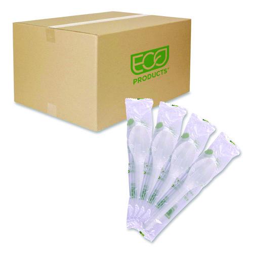 Eco-Products Plantware Compostable Cutlery, Spoon, Plastic, White, 1,000/Carton