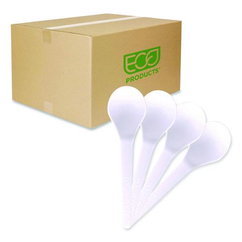 Eco-Products Plantware Compostable Soup Spoon, Heavyweight, Plastic, White, 50/Pack, 20 Packs/Carton