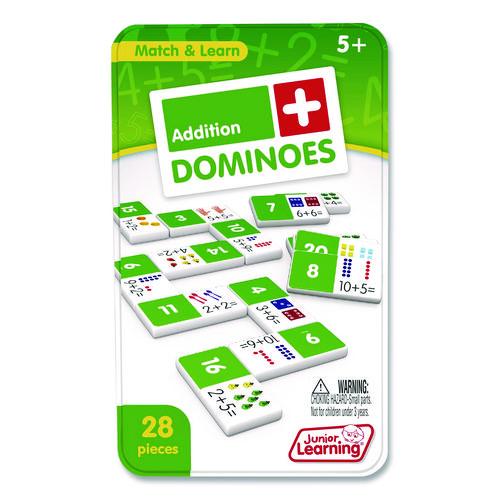 Junior Learning Inc Addition Dominoes, 1 to 2 Players, Grades K to 2, 28 Pieces