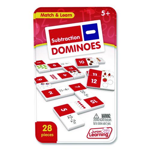 Junior Learning Inc Subtraction Dominoes, 1 to 2 Players, Grades K to 5, 28 Pieces