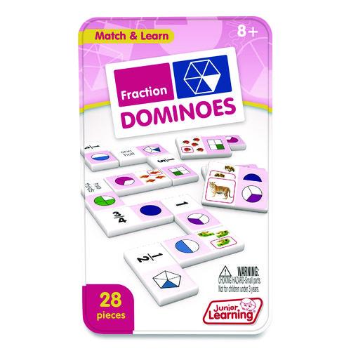 Junior Learning Inc Fraction Dominoes, 1 to 2 Players, Grades 3 to 7, 28 Pieces