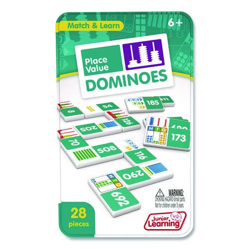 Junior Learning Inc Place Value Dominoes, 1 to 2 Players, Grades 1 to 7, 28 Pieces