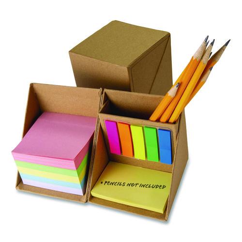 Officemate Desk Supply Organizer, 3 Compartments, 3.5 x 3.5 x 3.5, Brown, Paper