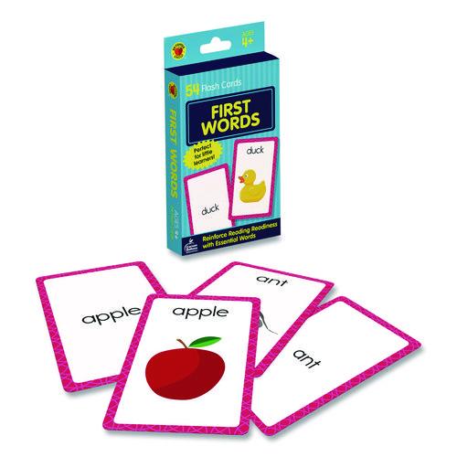 Carson-Dellosa Education First Words Flash Cards, Grades Pre-K to 1, 3.25" x 5.25", Assorted Colors, 54 Cards