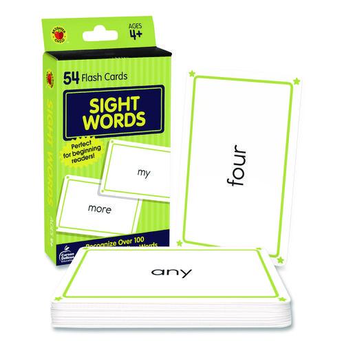 Carson-Dellosa Education Sight Words Flash Cards, Grades Pre-K to 1, 3.25" x 5.25", Assorted Colors, 54 Cards