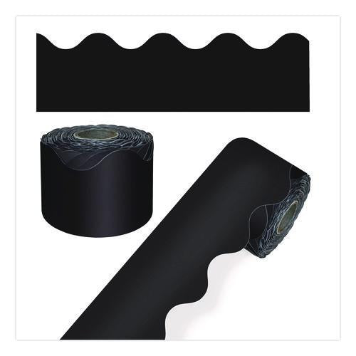 Carson-Dellosa Education Rolled Scalloped Border, 2.25" x 65 ft, Black