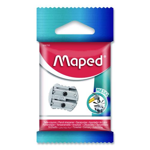 Maped Helix Classic 2-Hole Metal Pencil Sharpener, 2.56 x 0.67 x 4.92, Silver