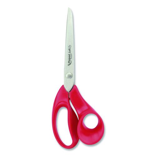 Maped Helix Expert Left-Handed Multipurpose Scissors, 8.25" Long, 5" Cut Length, Straight Red Handle