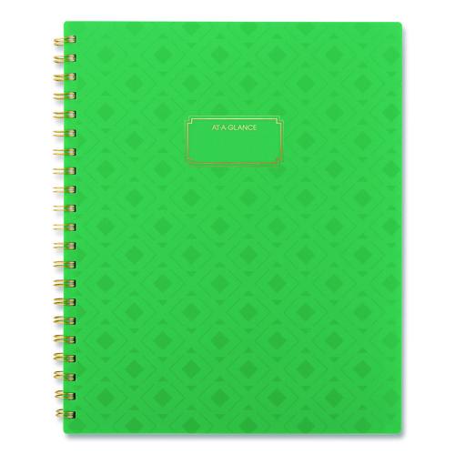 AT-A-GLANCE Badge Geo Weekly/Monthly Planner, 11 x 8.5, Green Cover, 13-Month (Jan-Jan): 2026