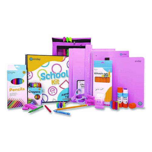 enday Back to School Supplies Kit for Grades K-5, Pink