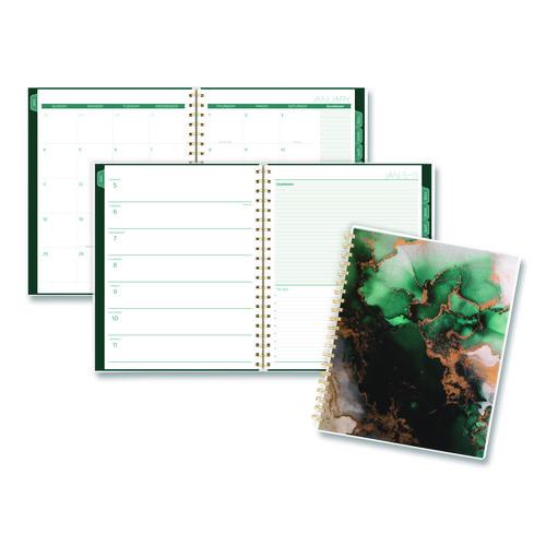 Cambridge Emerald Isle Weekly/Monthly Planner, 11 x 8.5, Green Marbled Cover, 12-Month (Jan-Dec): 2026