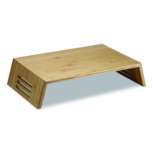 Officemate Bamboo Desktop Monitor Stand, For 16" Monitors, 17.56 x 12.44 x 2.64, Brown, Supports 20 lbs