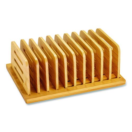 Officemate Bamboo Large File Sorter, 9 Sections, A6/A7/A8/A9/Legal/Letter/Tabloid Size Files, 14.09 x 10.04 x 3.82, Brown