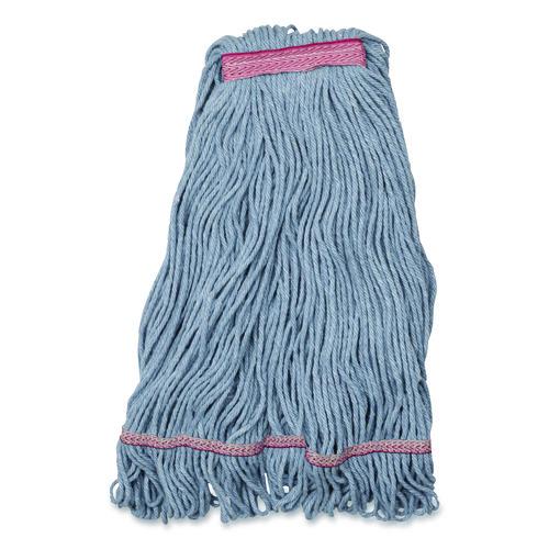 Carlisle Medium Blue Looped-End Mop, Cotton, 43 x 6 x 3, Red